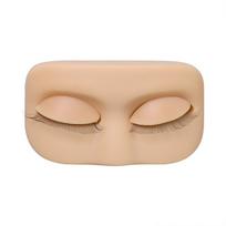Eyelash Extension Practice Head with Removable Eyelids Flat Mannequin Model Lash Grafting Training Makeup Teaching Accessories beige