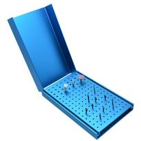 Dentinė 152 taškų frezų laikiklis Dezinfekcinis dėklas Valymo stovas Autoklavas Sterilizatorius Aukšto/žemo greičio dantų frezoms Blue 1pcs blue