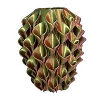 3D Spausdintas Raudonas Auksinis Gėlių Vaza Skulptūrinė Banga Geometrinė Tekstūruota Dekoratyvinė Bangelių Vaza Modernus Boho Namų Dekoras Kavos Stalui Lentynai Prieškambariui beige