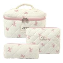 2025 m. gėlių rašto medvilninis makiažo ir tualeto reikmenų krepšys - Gaivus, mielas ir nešiojamas dėklas Pencil Case 19*8*6cm white