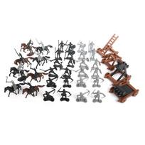 Medieval Mercenary Stronghold Military Sand Table Castle Soldier Assembly Model European Ancient War Boy Toy gray