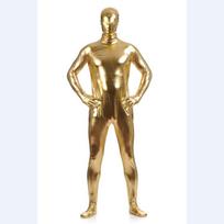 Lengvas ir prigludęs golfo tipo kombinezonas vyrams, spandexas, kūno kostiumas Cosplay 3XL(Tag 3XL=US XL) auksas
