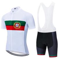Baltas Portugalijos dviračių komandos marškinėlis Dviratininko T-shirt Šortų rinkinys Vyrams Moterims Vasarinis Kvėpuojantis Ropa Ciclismo MTB Dviračių apranga 3XL white