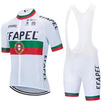 Baltas Portugalijos dviračių komandos marškinėlis Dviratininko T-shirt Šortų rinkinys Vyrams Moterims Vasarinis Kvėpuojantis Ropa Ciclismo MTB Dviračių apranga XXL