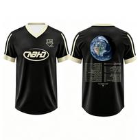THE NEIGHBOURHOOD NBHD Tour Jersey Football Tee V-neck Short Sleeve Summer Unisex Tshirts Streetwear Graphic Merch Loose Men Top M black