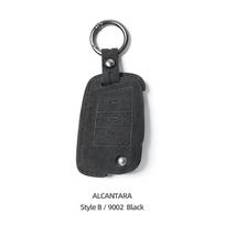 Alcantara automobilio rakto dėklas pilnas dangtelis pulteliui Volkswagen Golf 7 MK7 Tiguan MK2 Ateca Leon Ibiza Skoda Octavia Keyless gray