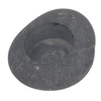 Pebble Candle Holder Handmade Decorative Stone Tealight Candle Holder for Wedding gray