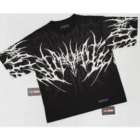Cyberpunk Gotikinis T-shirt Kraštutinio Stiliaus Dygliuotos Tekstūros Spaudinys Grynos Medvilnės Gatvės Stiliaus Grafinis Marškinėlis Urbanistinio Stiliaus Patogus M gray