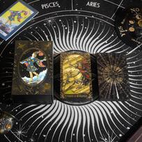 12x7cm Classic Wait Tarot Card Board Games Fortune Telling Black Gold Sun Tarot Card with Guidebook balta
