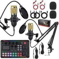 Dvigubo BM800 kondensatorinio mikrofono rinkinys su F998max tiesioginės garso plokšte, podcasting įrangos rinkinys, reguliuojamas žirklinis stovas auksinė