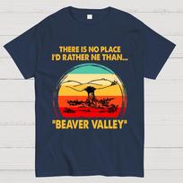 Beaver Valley 100% medvilnės vasariniai laisvi kasdieniai vėsūs marškinėliai L tamsiai mėlyna