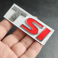 3D Metalinis Logotipas TSI Raidės Automobilio Bagažinės Ženklelis VW TSI Lipdukas Priedai 1PCS