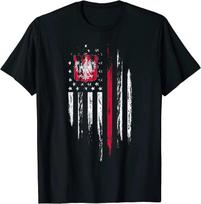 Polish American Flag Combo Poland USA Polska Patriotic Unisex TShirt Short Sleeve Casual Cotton ONeck Summer Shirts 4XL black