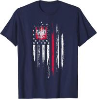 Polish American Flag Combo Poland USA Polska Patriotic Unisex TShirt Short Sleeve Casual Cotton ONeck Summer Shirts S gray