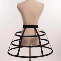Lace Bird Cage Fish Bone Skirt Adjustable Waist Bride Wedding Dress Lining  Party Black-Style A beige