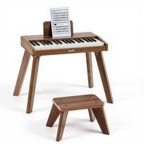 VEVOR vaikiškas pianino klaviatūra, 37 klavišų medinis skaitmeninis pianinas vaikams, mini muzikos mokomasis instrumentų žaislų rinkinys su realistišku garsu, dvigubas maitinimas 66 x 40.5 x 55 cm