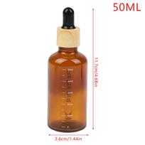 5-100 ml lašintuvų buteliukai su skalės reagentu akių lašais gintaro stiklo aromaterapinis skystas pipetės buteliukas Daugkartinio užpildymo buteliukai kelionės 50ML