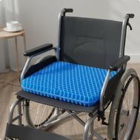 Viscoelastic Seat Pad Cushion Breathable Anti Pressure Sore Soft Gel for Elderly, 420-360-35mm Classic blue
