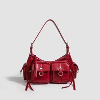 Spicy Girl Armpit Bag Multi-pocket Motorcycle Bag Trend Locomotive Pack  Girls raudona