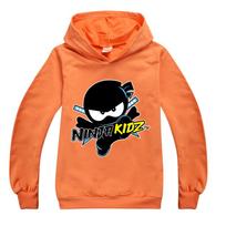 Vaikams Juokingi NINJA KIDZ Hoodies Berniukams Laisvalaikio Marškinėliai Su Piešiniais Ilgomis Rankovėmis Vaikų Marškinėliai Pavasaris Ruduo Mergaičių Viršutiniai Drabužiai Vaikų Drabužiai 140 orange