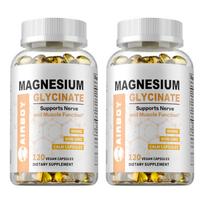 Magnio Glicinatas 400mg su Vitaminu B6 ir D3 120 Kapsulių — Raumenų Palaikymas, Kaulų Sveikata, Kasdienė Gerovė 120*2