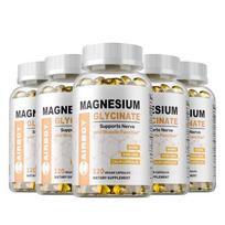 Magnio Glicinatas 400mg su Vitaminu B6 ir D3 120 Kapsulių — Raumenų Palaikymas, Kaulų Sveikata, Kasdienė Gerovė 120*5