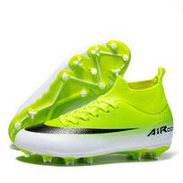 Vyriški aukštakulniai futbolo bateliai jaunimui - Ilgi dygliuoti dirbtinės dangos treniruočių batai Size 38 green