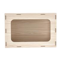 Wooden Hamster Cage 605 x 405 x 405 mm 270° Viewing Hamster Habitat, Chewproof Small Animal Cage with Openable Top, Large Pet House Wood Enclosure for