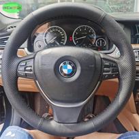 Car Steering Wheel Braid Cover For BMW F10 F11 2009-2017 F12 F13 2018-2017 F01 F02 Soft Leather Auto Interior Accessories dark blue thread