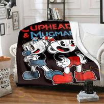 Playroom Cuphead ir Mugman modelio flanelinė antklodė Jauki lova antklodė Lengva minkšta antklodė sofos antklodė visiems sezonams 100x150cm