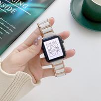 Keramikinė apyrankė Apple Watch 8 7 6 5 4 3 44mm 40mm Prabangi plieninė metalinė apyrankė IWatch apyrankei 8 7 6 5 4 3 38mm 42mm apyrankės pakaitalai 42mm   44mm 45mm balta/rožinio aukso spalvos