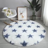 Žvaigždžių rašto apvalūs kilimai svetainei, pliušiniai miegamojo, vaikų kambario dekoravimo kilimai, salonas, storesnis pluoštas, minkštas kilimas, namų dekoras Diameter 80cm L