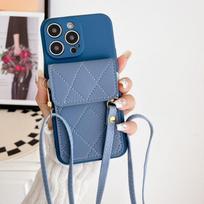 Piniginės dėklas, skirtas Xiaomi Redmi A3 13C 12 12C 10 Note 13 12 11 Pro Mi 13T 14 Stand Crossbody Lanyard dirželio dangtelis, skirtas Samsung S24 S23 Ultra A15 A25 A35 Samsung A14 mėlyna