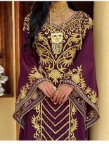 Moroccan Stylish Abaya Long Dubai Islamic Kaftan Farasha Hand Work Gown Dress 3XL