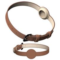 Odinė AirTag Katės Antkaklio-Neatsiveriantis Kačiuko Antkaklis su Apple Air Tag Laikikliu-Lengvi Naminių Gyvūnų Antkakliai Mergaitei Berniukui Katei, Šuniukams S 24-36cm ruda