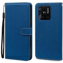Redmi10C dėklas Xiaomi Redmi 10C dėklui Minkštas piniginės odinis atverčiamas dangtelis Redmi 10C dėklui 10 C Knyga Telefonų dėklai Coque Fundas For Redmi 10C tamsiai mėlyna spalva