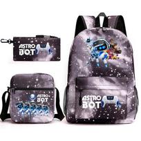 Naujas astro bot, kosminis robotas, trijų dalių rinkinys, kuprinė, portfelis, pieštukinė, kuprinė. 17 inch backpack