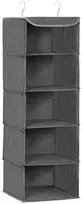 SONGMICS pakabinamas spintos organizatorius su 5 skyreliais, 30 x 30 x 90 cm, RYCH06G