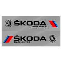 2 vnt. Automobilio kėbulo dekoravimo lipdukai Durų personalizuoti sportiški lipdukai Skoda Superb Octavia Kodiaq Yeti Rapid Karoq Fabia Kamiq Enyaq Vis skoda juoda