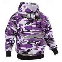Vyriškas džemperis su gobtuvu Raudonas Violetinis Oranžinis Žalias Chaki Spalvos Su gobtuvu Camouflage Kišenė Sportui ir Lauko veiklai 5XL gray