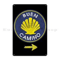Camino De Santiago Plakatas Žemėlapis Šv. Jokūbo Kelias Metaliniai Ženklai Plaketės Šventė Mes tiesiog einame vienas šalia kito Skardinis ženklas Plakatai 20x30cm blue
