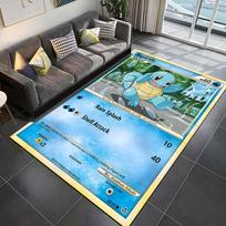 Pokemon Kortelės Squirtle Spausdintas Kilimas Kilimas Svetainei Vaikų Miegamojo Kilimėlis Sofai Durų Kilimėlis Grindų Kilimas Namų Dekoras Neslystantis Kilimėlis 50x80cm (20x31in)