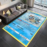 Pokemon Kortelės Squirtle Spausdintas Kilimas Kilimas Svetainei Vaikų Miegamojo Kilimėlis Sofai Durų Kilimėlis Grindų Kilimas Namų Dekoras Neslystantis Kilimėlis 60x90cm (24x35in)