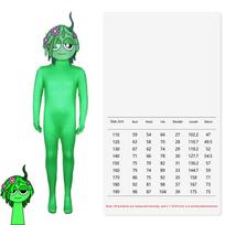 Helovino Sprunki Incredibox Suaugusiųjų Vaikų Cosplay Kostiumas Monstras Siaubo Žaidimas Kombinezonas Bodis Karnavalo Šventė Vaikų Drabužiai 120 green