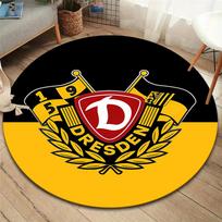 SG Dynamo Dresden apvalus kilimas, kilimėlis svetainei, miegamajam, sofai, žaidimų kambariui dekoruoti, neslystantis grindų kilimėlis 80cmx80cm