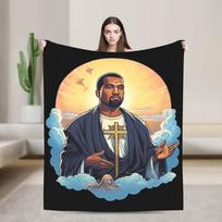 Kanye West baigimo meškiuko pledas Šiltas minkštas estetiškas pliušinis pledas sofai lovai Dekoratyvinė flanelinė lovatiesė lovos uždangalas 40x50in