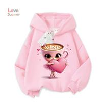 Italian Brain Rot Heart Cappuccino Ballerina Hoodie Print Casual LongSleeve Thin Pullover Wear Cute Graphic Comfortable Material 110 white
