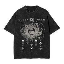 Sleep Heavy Band Žetonai Vyriški Marškinėliai Skalbti Per dideli Y2k Vintažiniai Marškinėliai Trumpomis Rankovėmis Marškinėliai 100% Medvilnė Gimtadienio Dovana Moteriški Vyriški Drabužiai S mėlyna