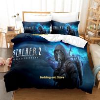 Game S.T.A.L.K.E.R. 2 Heart Of Chernobyl Bedding Set Cartoon Anime Three-Piece Set Adult Kid Bedroom Duvetcover Sets 150*200cm 3pcs blue