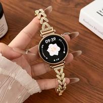 Deimantinis plonas dirželis Huawei Watch GT6 Pro GT5 GT4 46mm Prabangus moteriškas dirželis Samsung Galaxy 7 5 6 4 Classic 40mm 44mm 42 47mm 20mm auksas